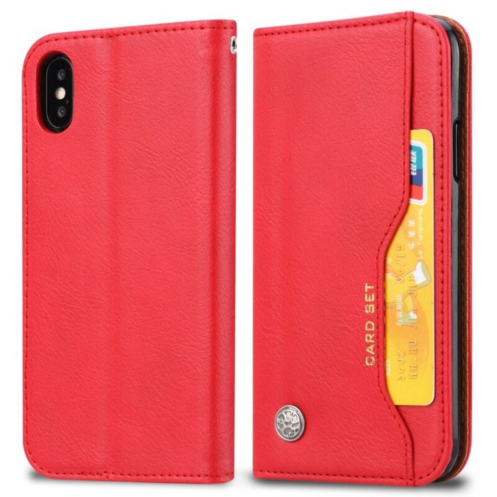 Bescherming Hoesje voor iPhone XS Max Folio-hoesje Kunstleer Kaarthouder
