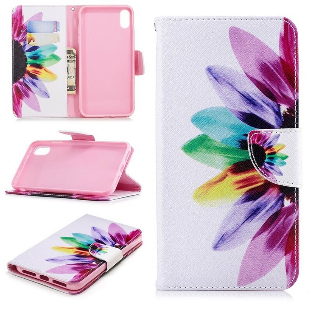 Folio-hoesje voor iPhone XS Max Bloemen Aquarel