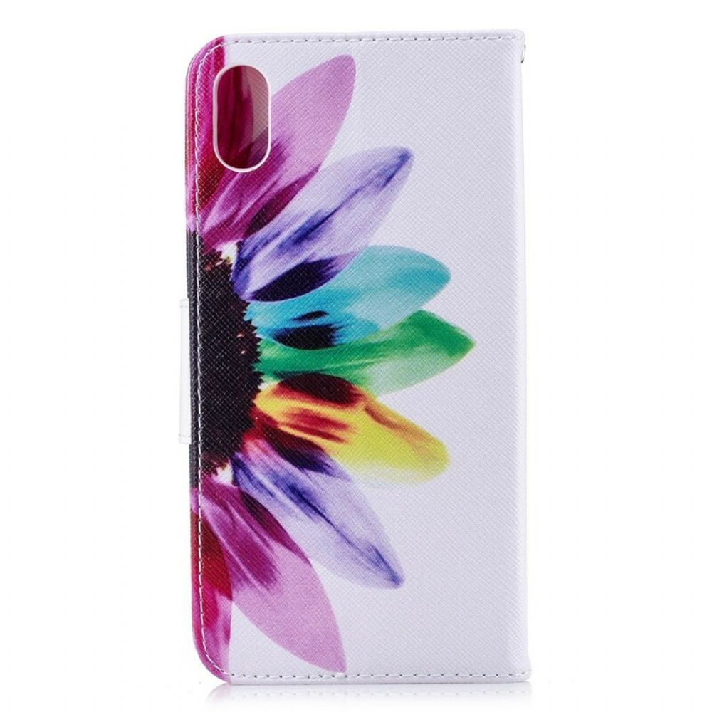 Folio-hoesje voor iPhone XS Max Bloemen Aquarel