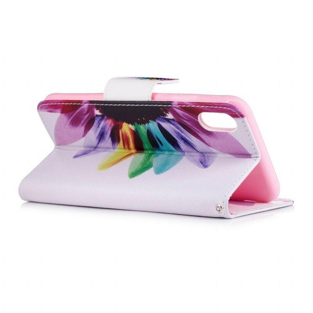 Folio-hoesje voor iPhone XS Max Bloemen Aquarel