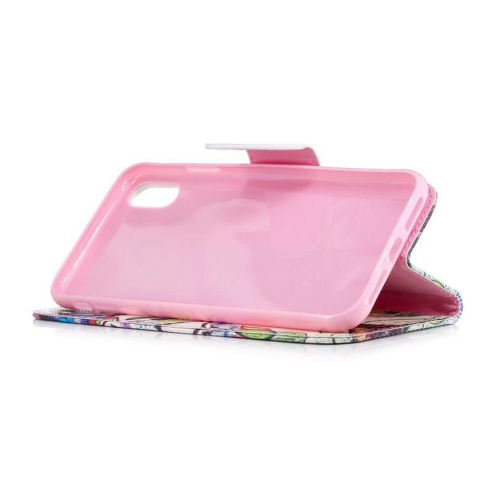 Leren Hoesje voor iPhone XS Max Gekleurde Boom