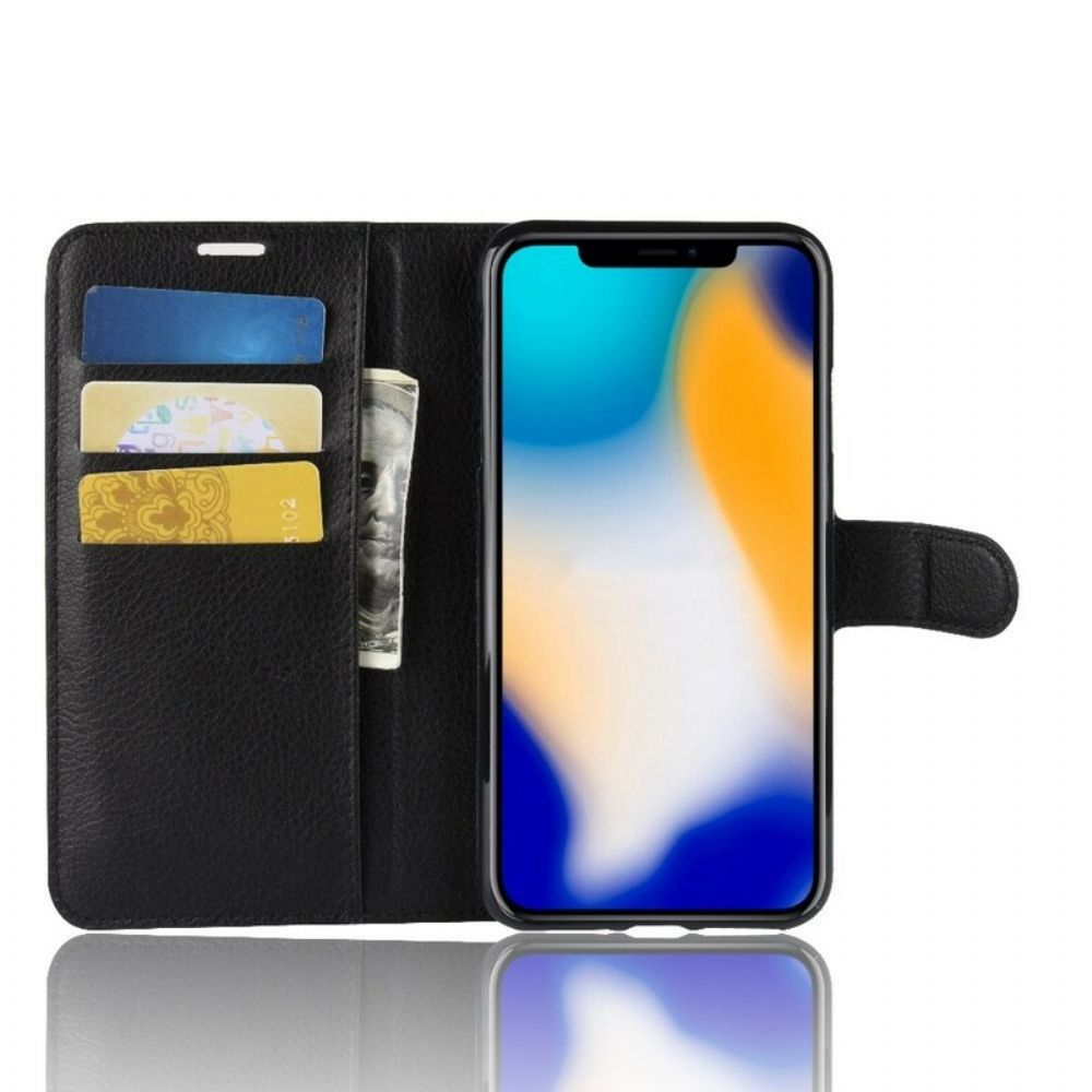 Leren Hoesje voor iPhone XS Max Retro Lychee