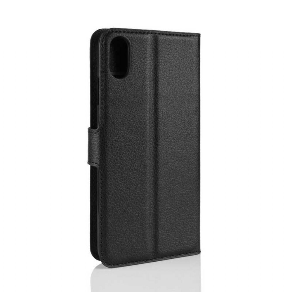 Leren Hoesje voor iPhone XS Max Retro Lychee