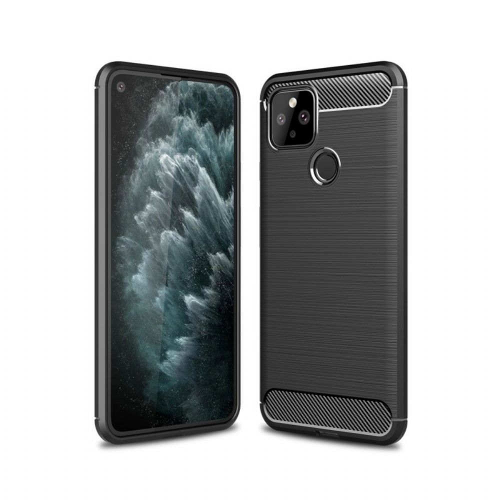 Hoesje voor Google Pixel 5 Geborstelde Koolstofvezel