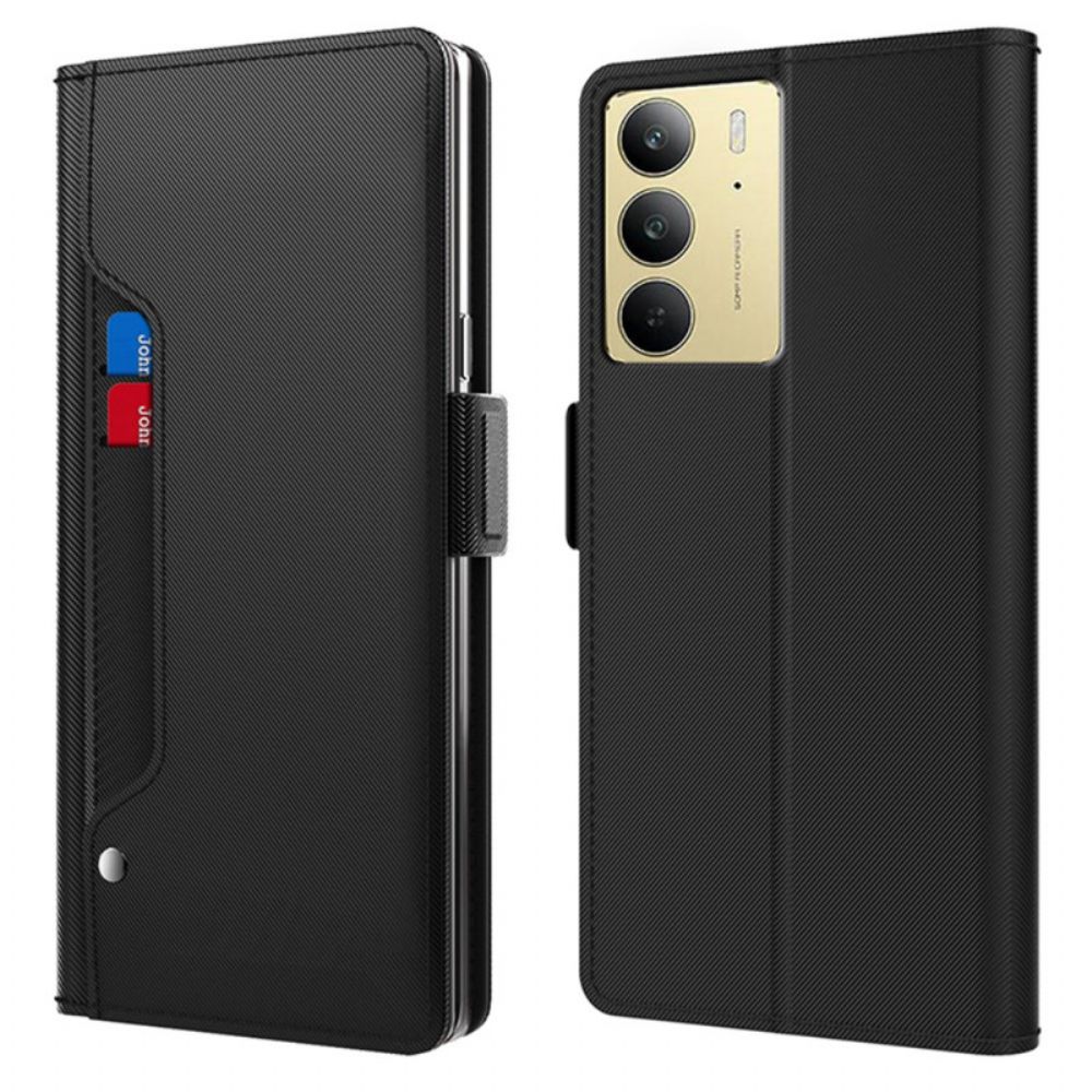 Bescherming Hoesje Realme C75 Spiegel En Verwijderbare Kaarthouder