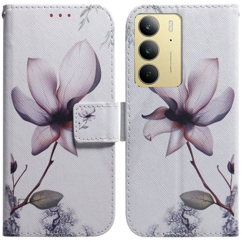 Folio-hoesje Realme C75 Roze Bloem