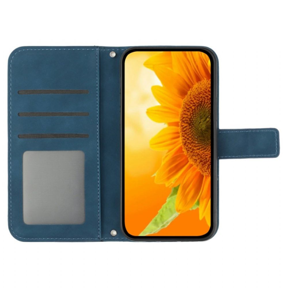 Folio-hoesje Realme C75 Telefoonhoesje Bandje Met Zonnebloemprint