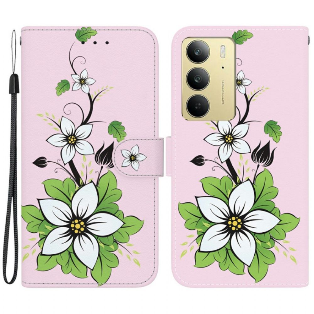 Folio-hoesje Realme C75 Telefoonhoesje Leliepatroon