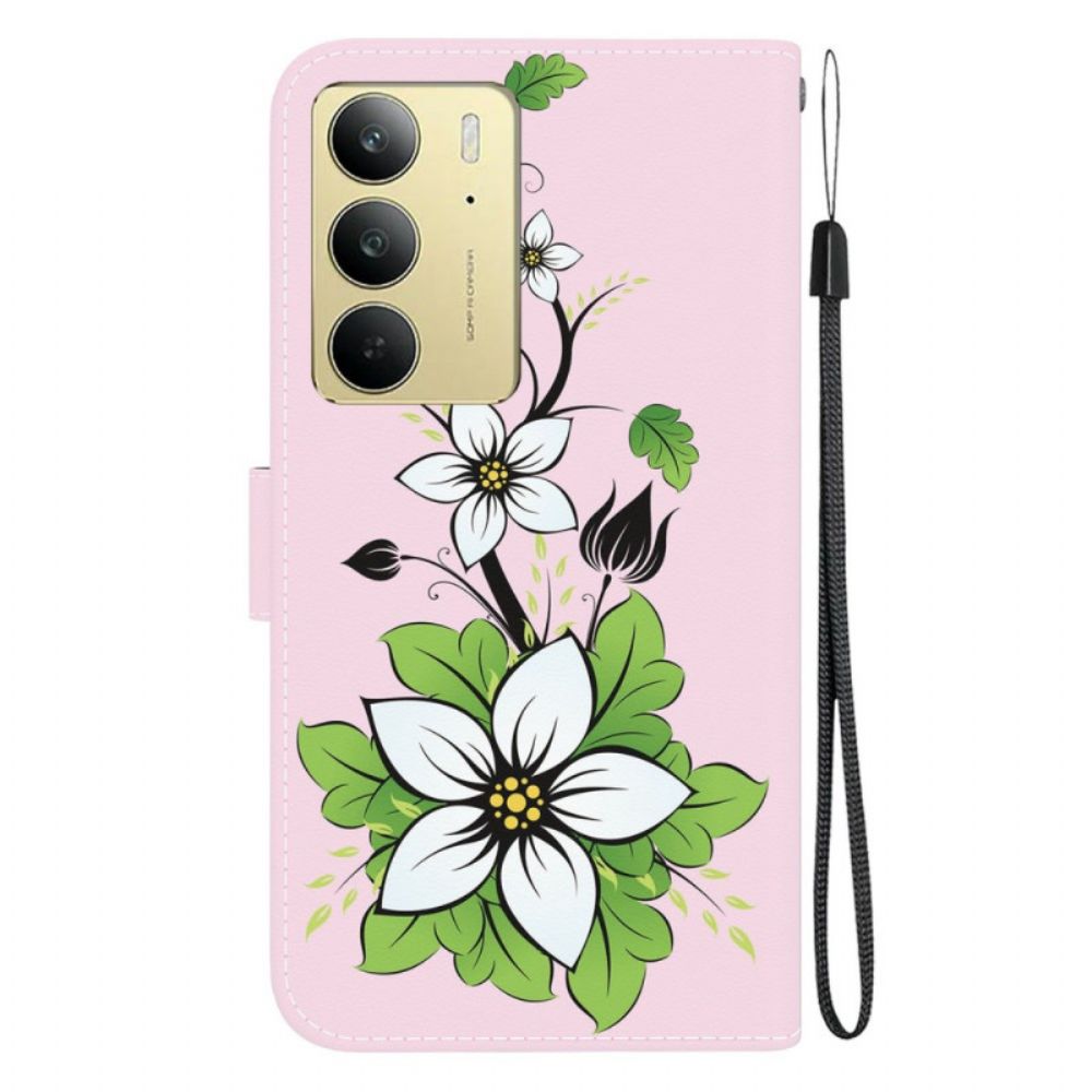 Folio-hoesje Realme C75 Telefoonhoesje Leliepatroon