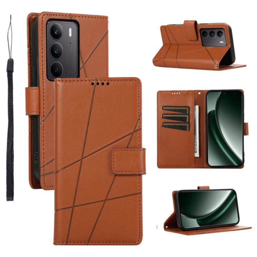 Folio-hoesje Realme C75 Telefoonhoesje Lijnen