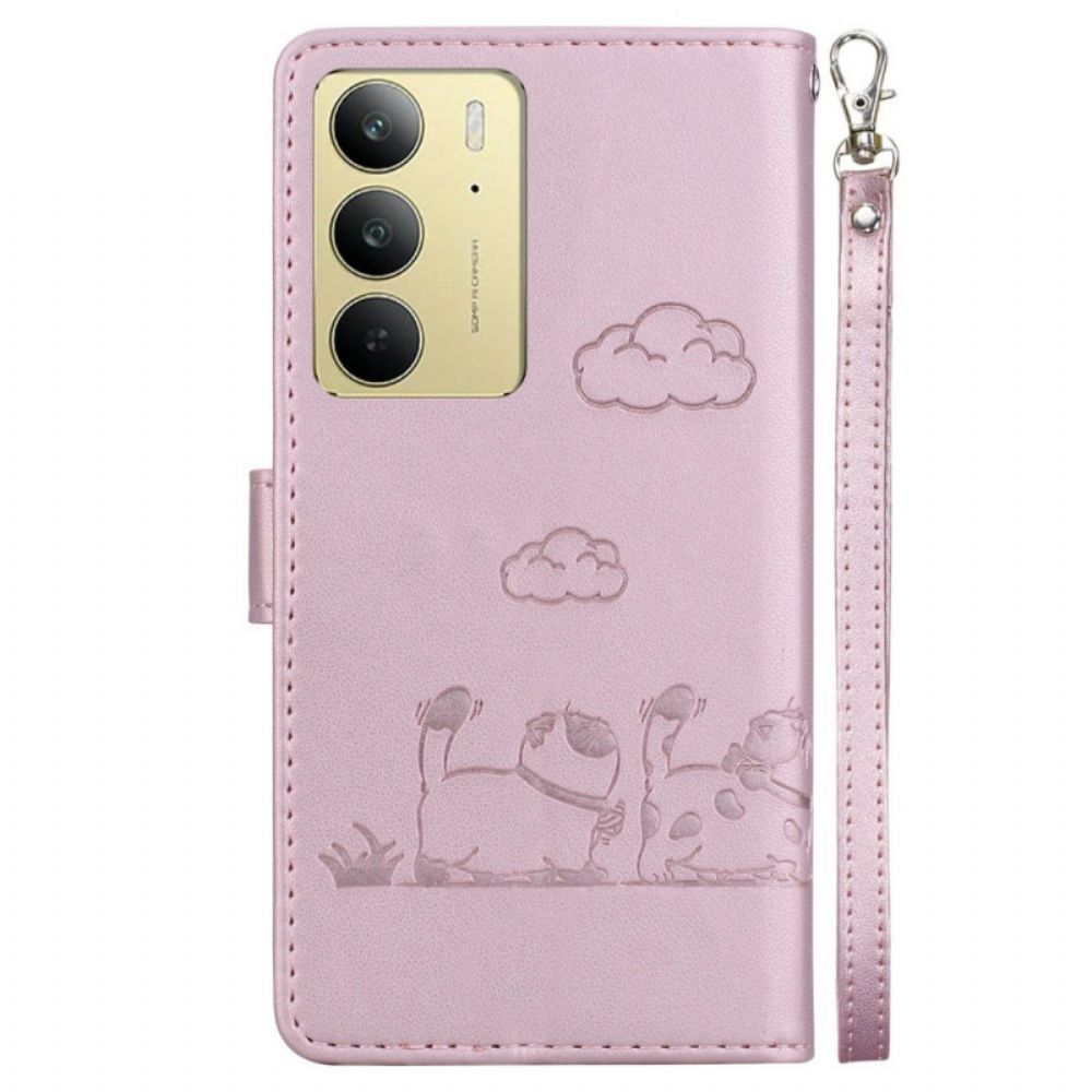 Folio-hoesje Realme C75 Telefoonhoesje Rfid-blokkerende Tas Met Kattenmotief