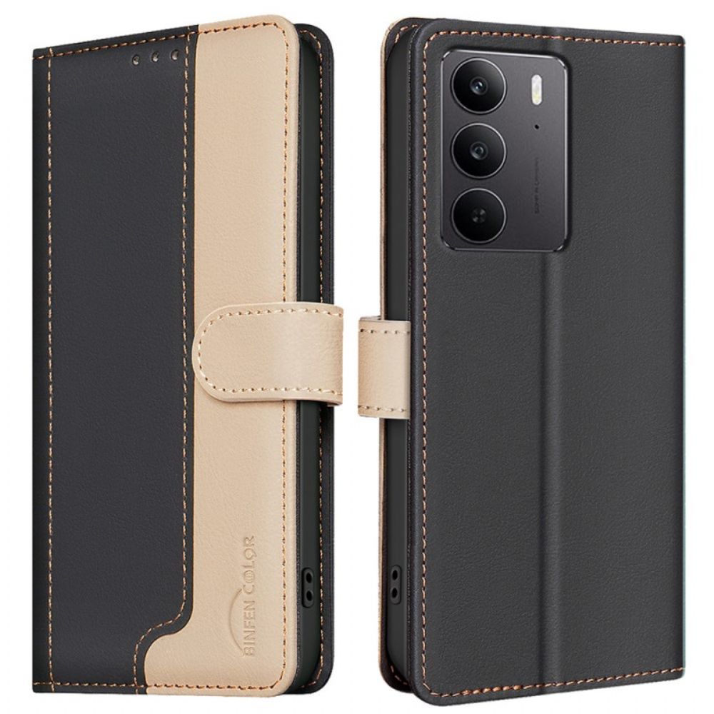 Folio-hoesje Realme C75 Telefoonhoesje Tweekleurige Binfen Kleur