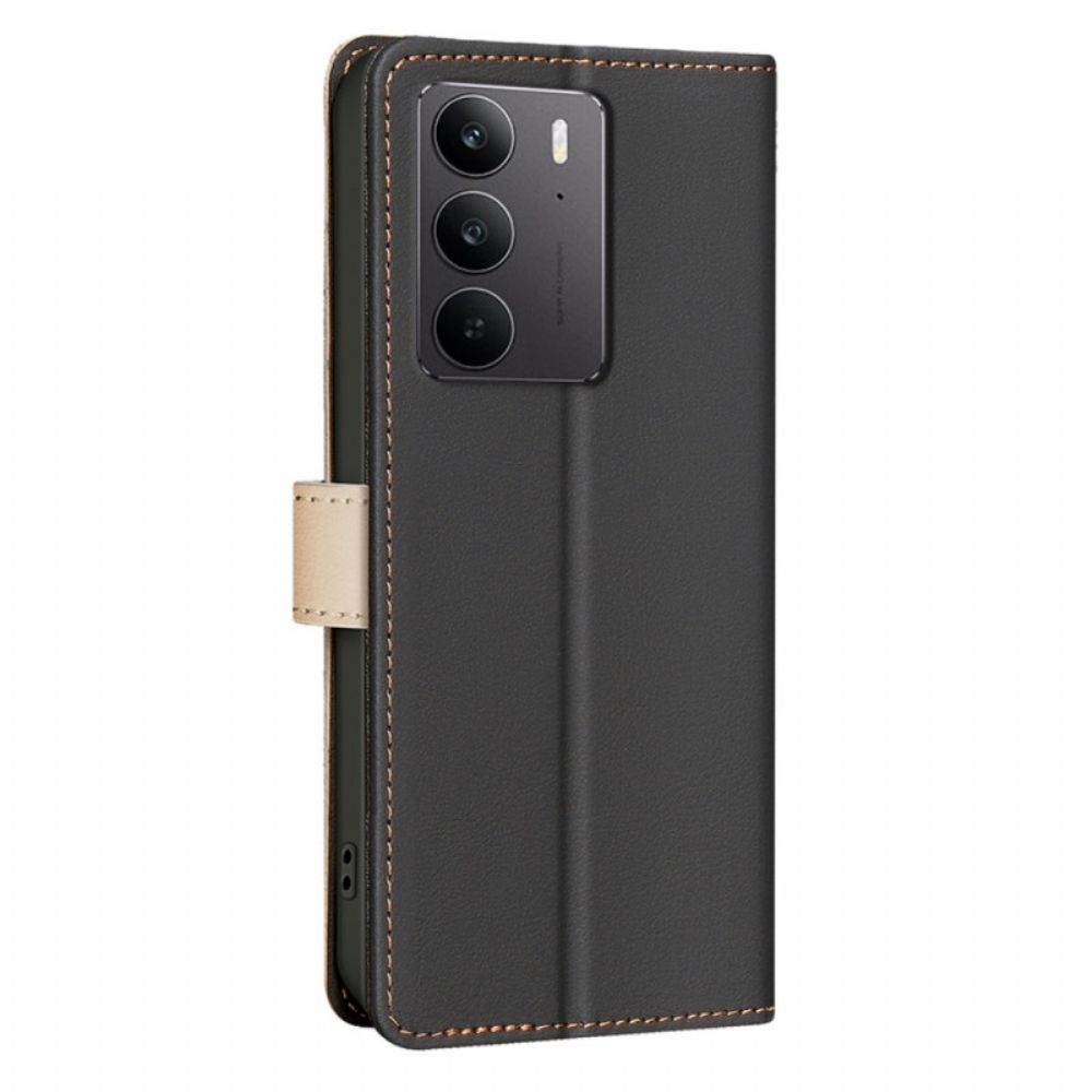 Folio-hoesje Realme C75 Telefoonhoesje Tweekleurige Binfen Kleur