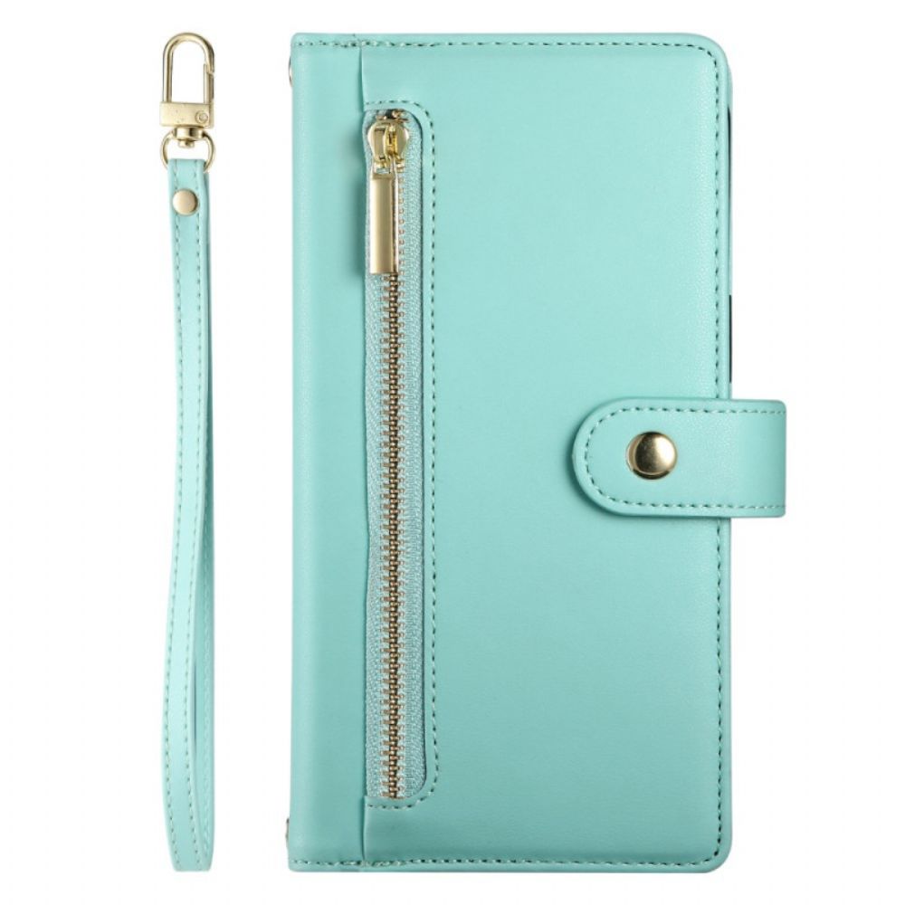 Leren Hoesje Realme C75 Complete Portemonnee Met Bandje En Schouderband Bescherming Hoesje