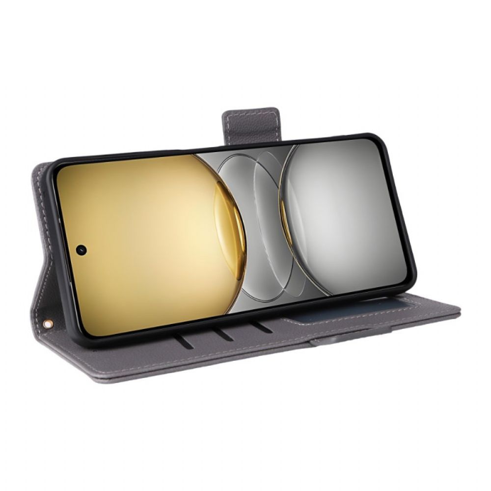 Leren Hoesje Realme C75 Lychee Kunstleer Met Bandje