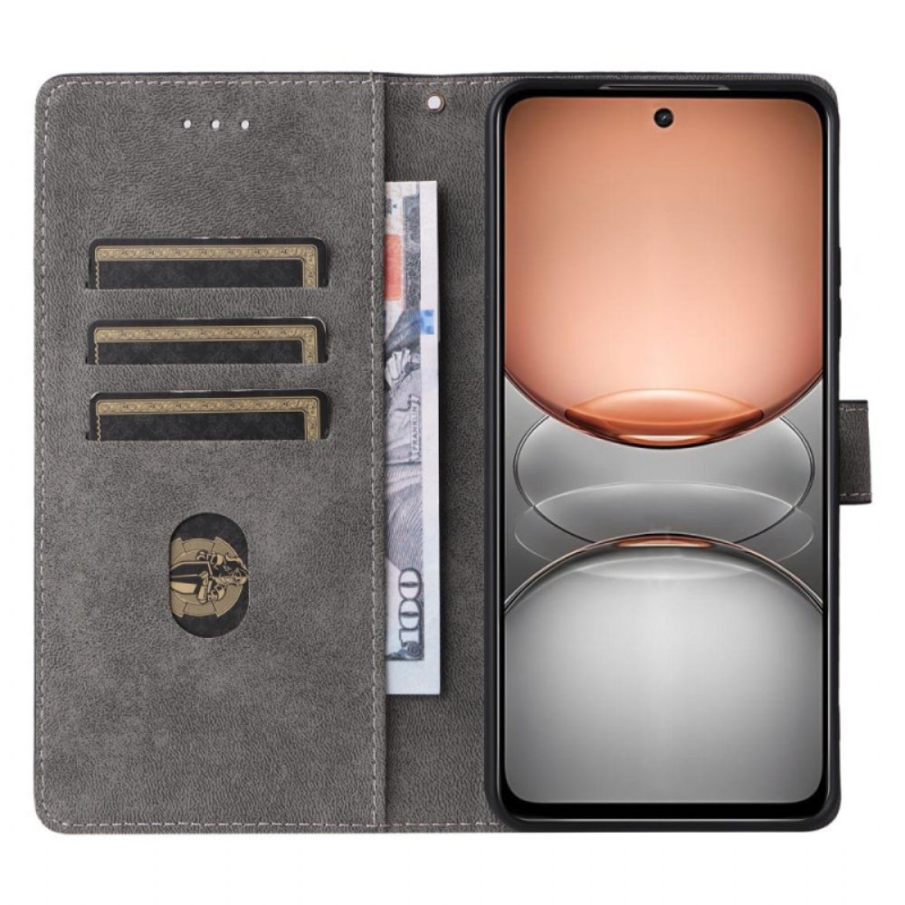 Leren Hoesje Voor Realme C75 Rfid-bescherming Suède-effect