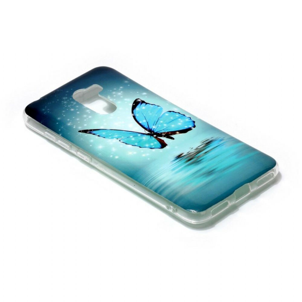 Hoesje voor Pocophone F1 Fluorescerende Blauwe Vlinder