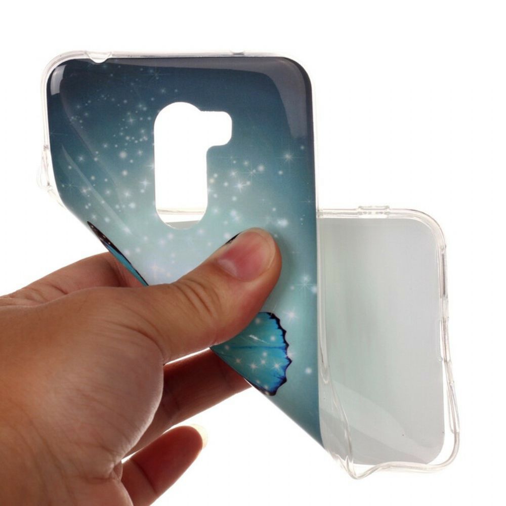 Hoesje voor Pocophone F1 Fluorescerende Blauwe Vlinder
