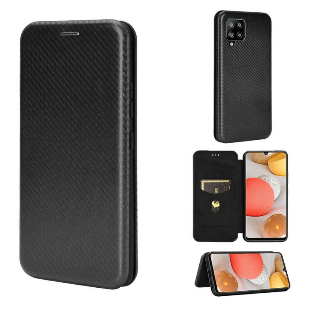 Bescherming Hoesje voor Samsung Galaxy A42 5G Folio-hoesje Koolstofvezel