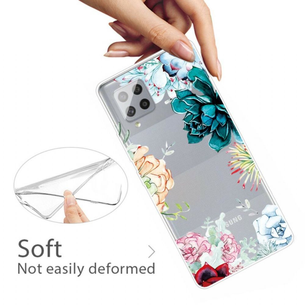 Hoesje voor Samsung Galaxy A42 5G Naadloze Aquarelbloemen