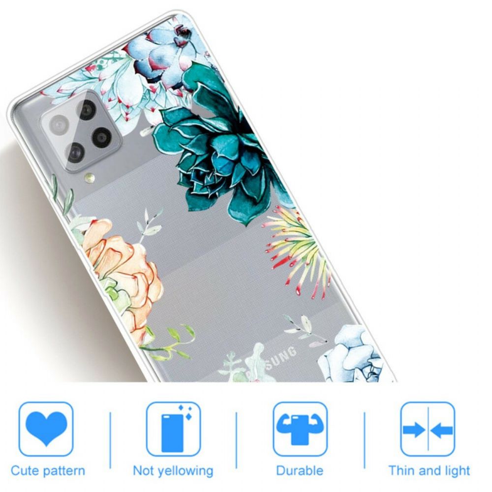 Hoesje voor Samsung Galaxy A42 5G Naadloze Aquarelbloemen