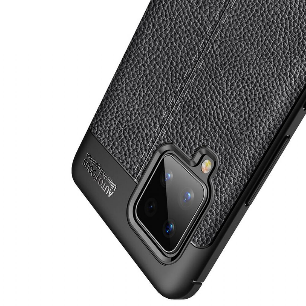 Telefoonhoesje voor Samsung Galaxy A42 5G Dubbele Lijn Litchi Leder Effect