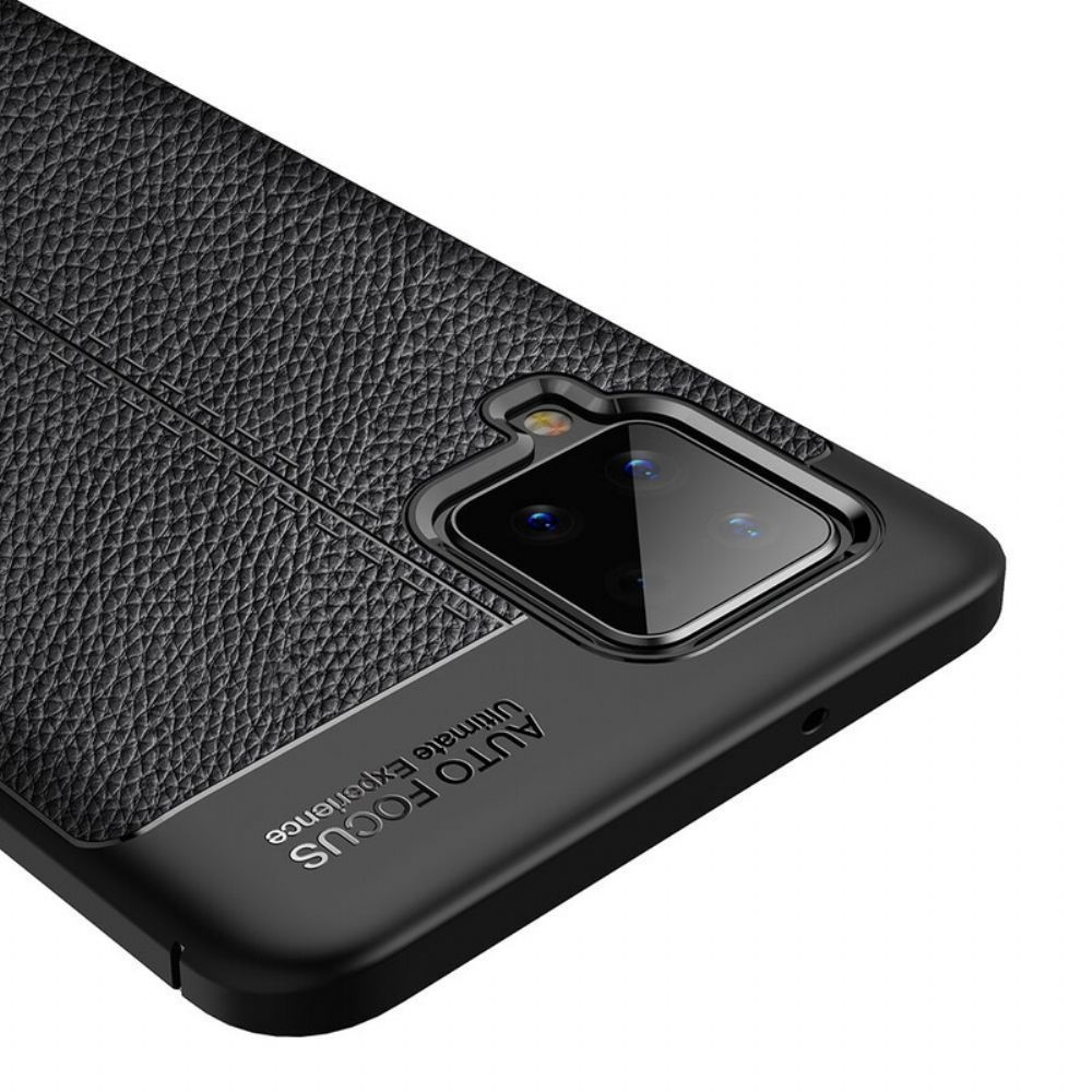 Telefoonhoesje voor Samsung Galaxy A42 5G Dubbele Lijn Litchi Leder Effect