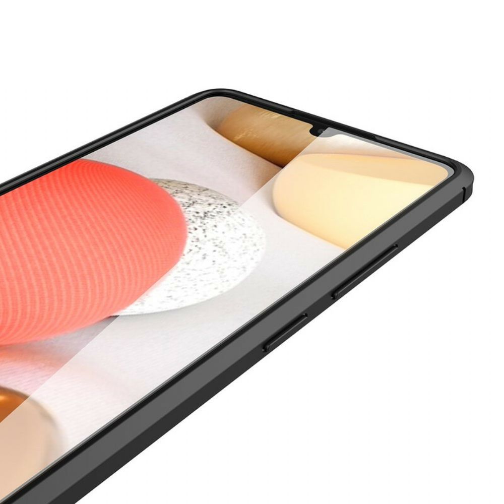 Telefoonhoesje voor Samsung Galaxy A42 5G Dubbele Lijn Litchi Leder Effect