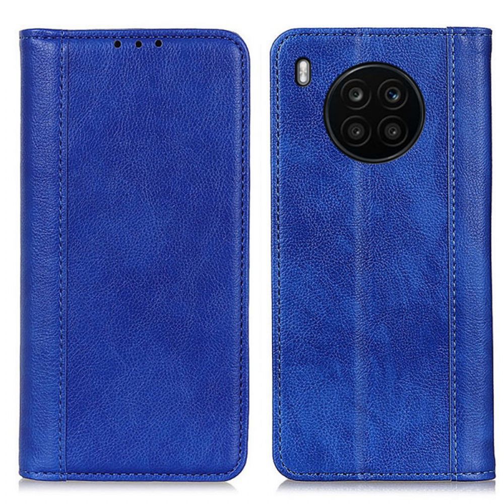 Bescherming Hoesje voor Huawei Nova 8i / Honor 50 Lite Folio-hoesje Elegance Split Litchi Leer