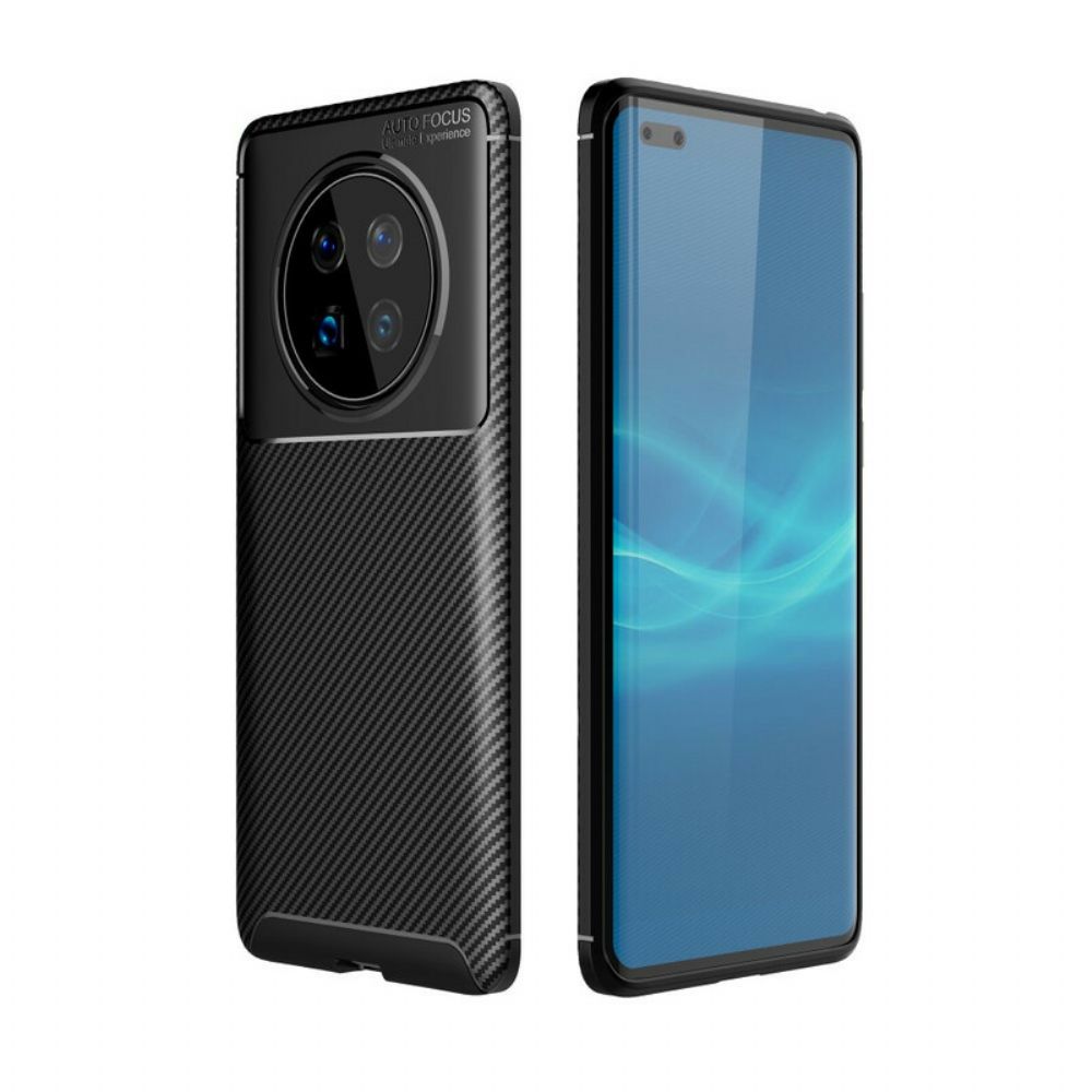 Hoesje voor Huawei Mate 40 Pro Flexibele Koolstofvezeltextuur