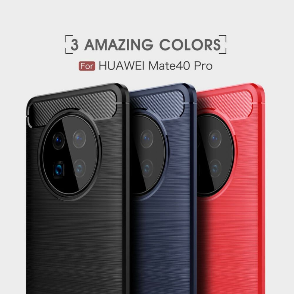 Hoesje voor Huawei Mate 40 Pro Geborsteld Koolstofvezel