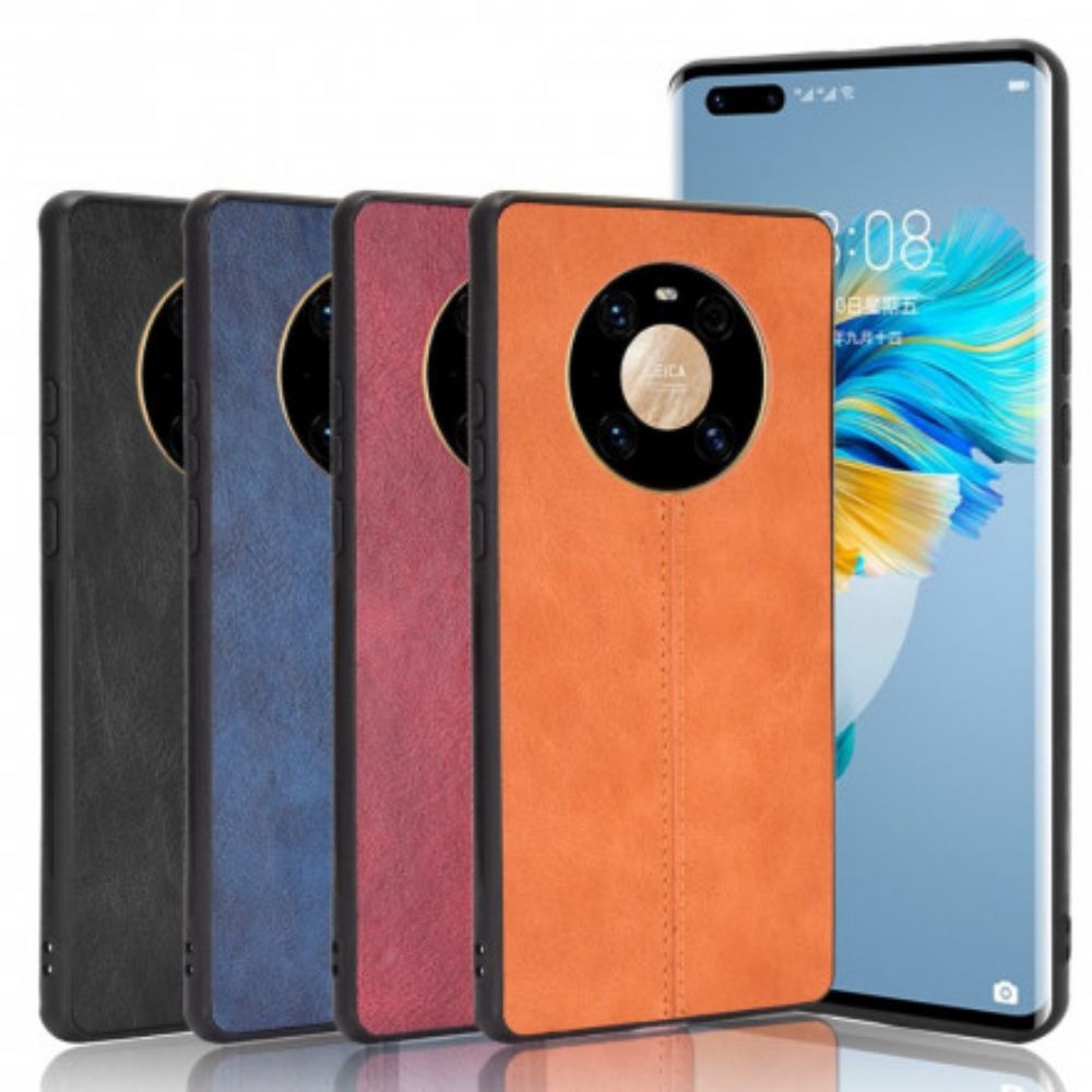 Hoesje voor Huawei Mate 40 Pro Naad Leereffect