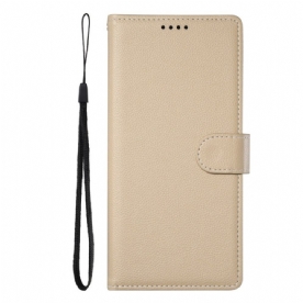 Flip Case Leren Oppo Reno 14 5g Effen Leerlook