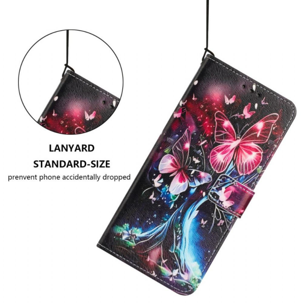 Flip Case Leren Oppo Reno 14 5g Vlinderprint