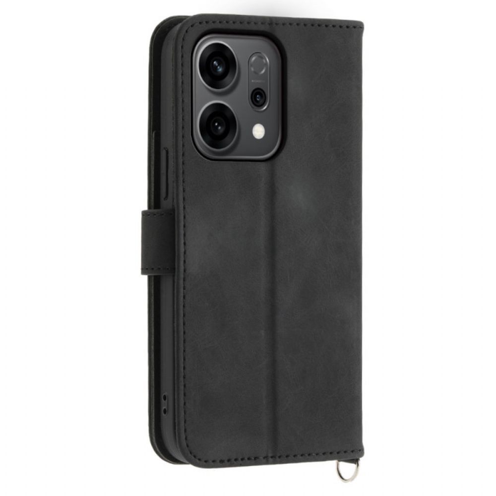 Folio-hoesje Oppo Reno 14 5g Bloemenpatroon En Bandjes