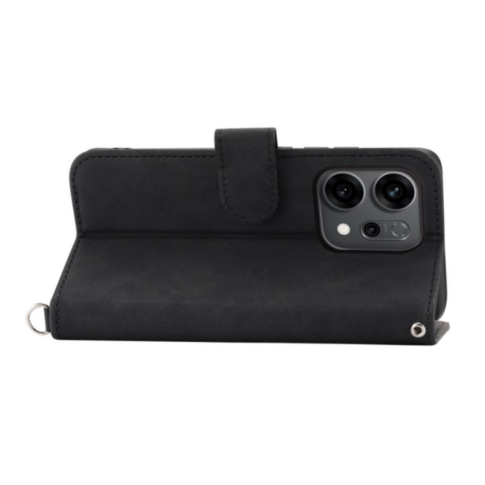 Folio-hoesje Oppo Reno 14 5g Bloemenpatroon En Bandjes