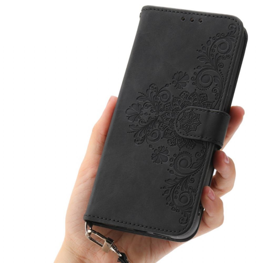 Folio-hoesje Oppo Reno 14 5g Bloemenpatroon En Bandjes