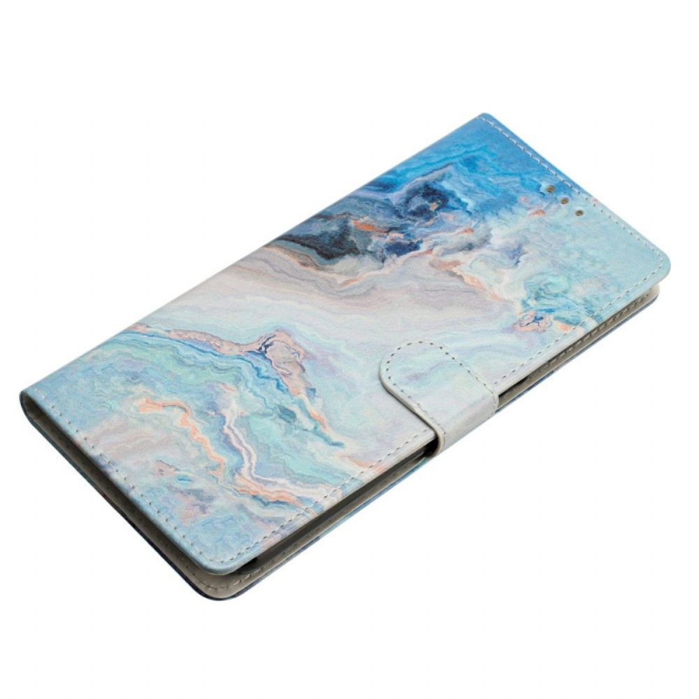 Folio-hoesje Oppo Reno 14 5g Telefoonhoesje Blauw Marmer