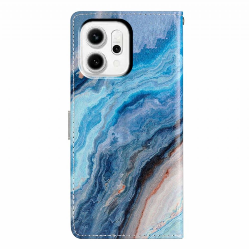 Folio-hoesje Oppo Reno 14 5g Telefoonhoesje Blauw Marmer