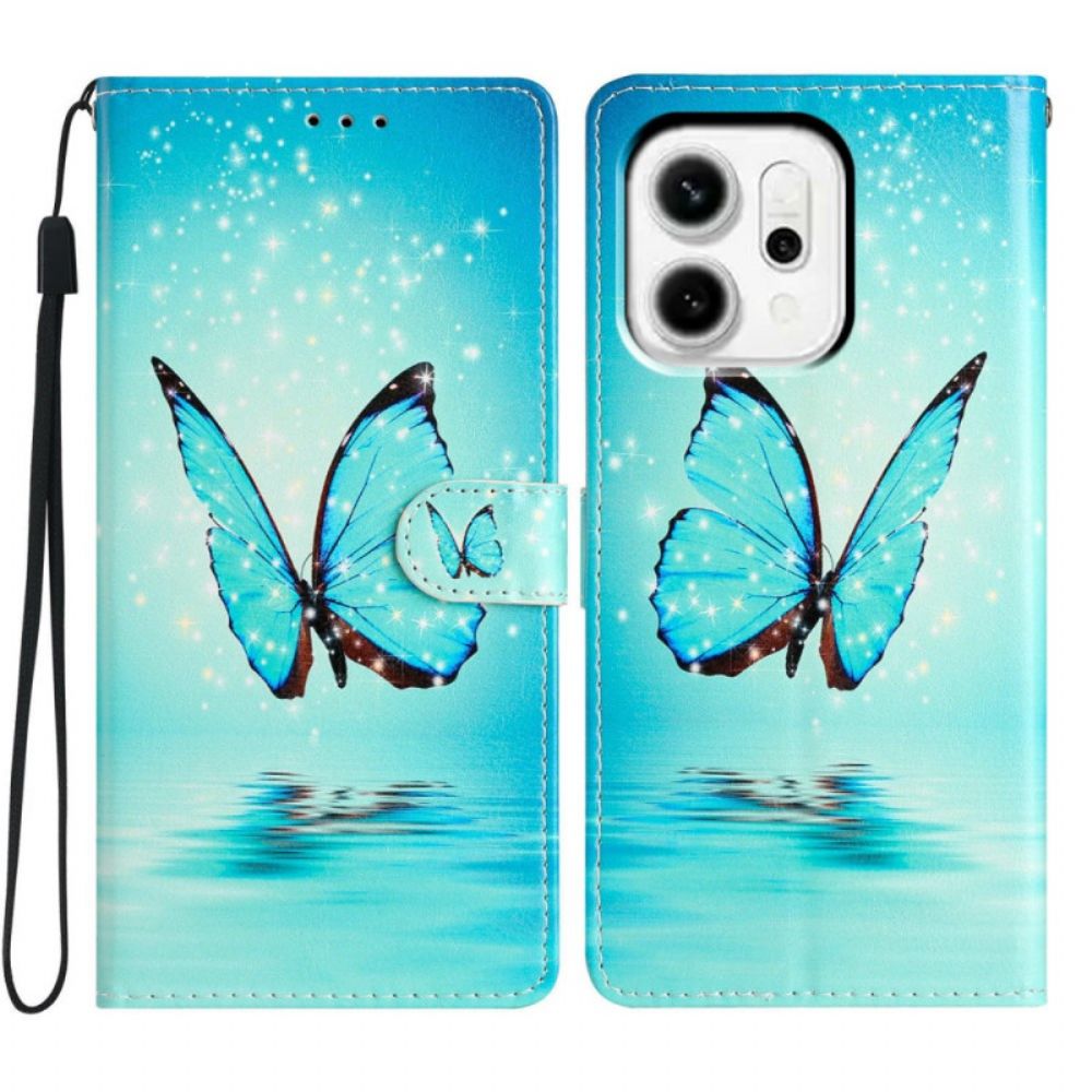 Folio-hoesje Oppo Reno 14 5g Telefoonhoesje Blauwe Vlinder