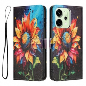 Folio-hoesje Oppo Reno 14 5g Telefoonhoesje Zonnebloempatroon