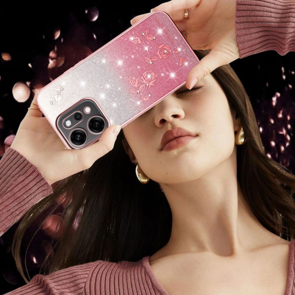 Hoesje Oppo Reno 14 5g Bloemen En Strass-steentjes