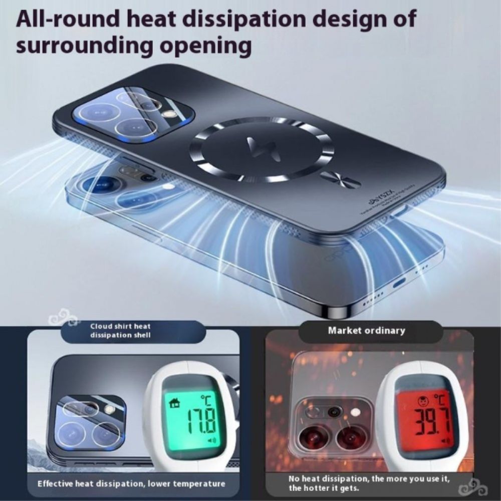 Hoesje Voor Oppo Reno 14 5g Magsafe-compatibel Metaaleffect