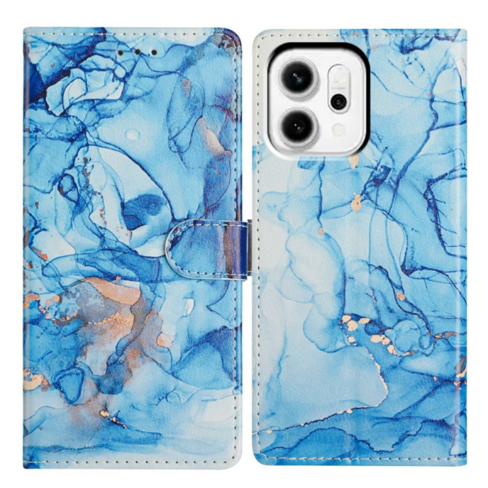 Leren Hoesje Oppo Reno 14 5g Blauw Element