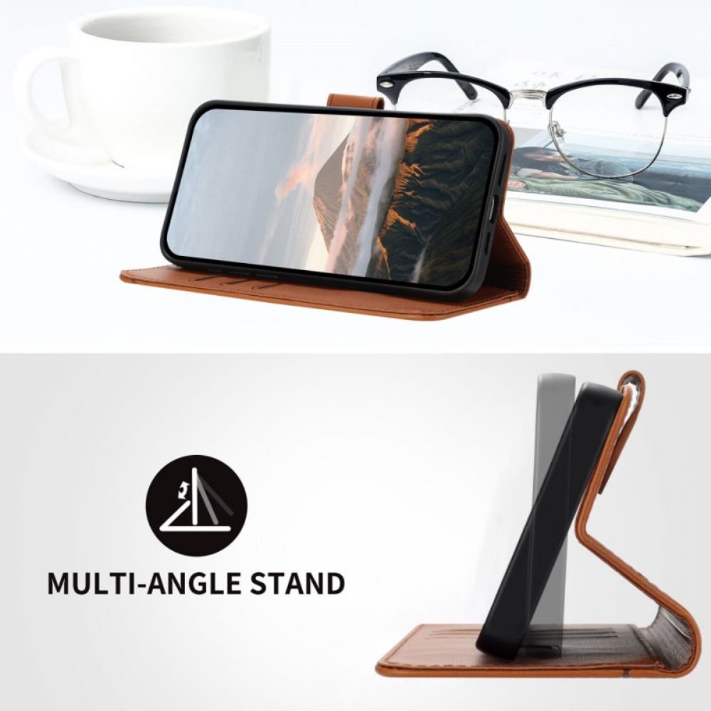 Leren Hoesje Oppo Reno 14 5g Driehoekspatroon Bescherming Hoesje