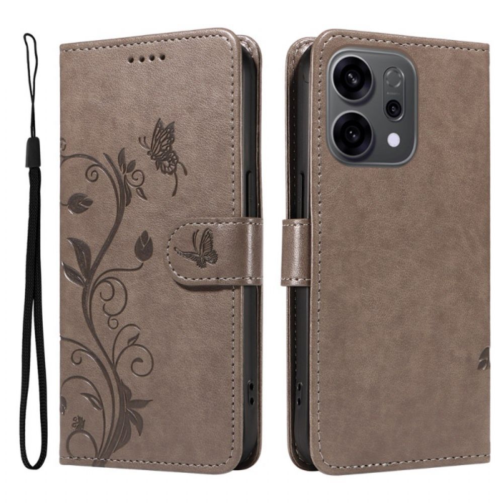 Leren Hoesje Oppo Reno 14 5g Kleine Bloemen