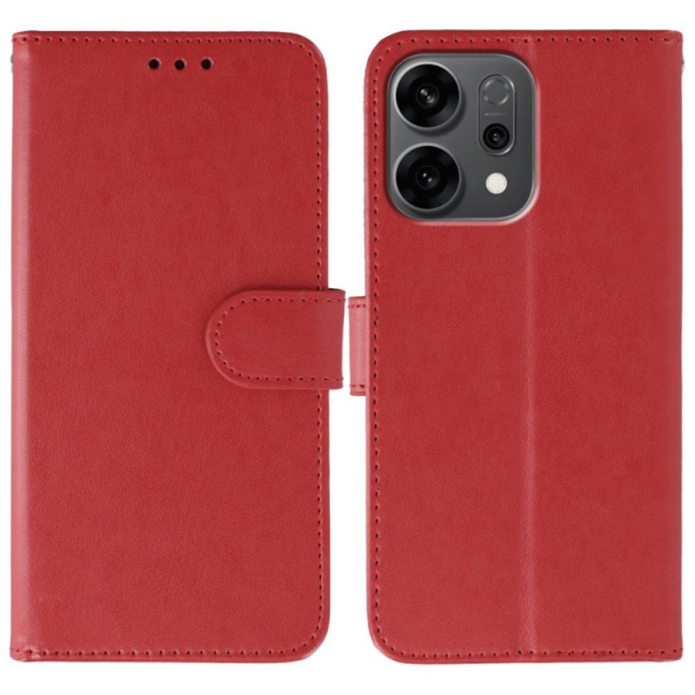 Leren Hoesje Oppo Reno 14 5g Leerlook Met Bandje Bescherming Hoesje