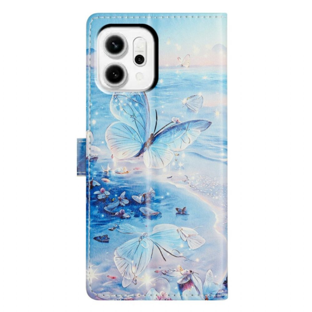 Leren Hoesje Oppo Reno 14 5g Oceaanvlinder Bescherming Hoesje