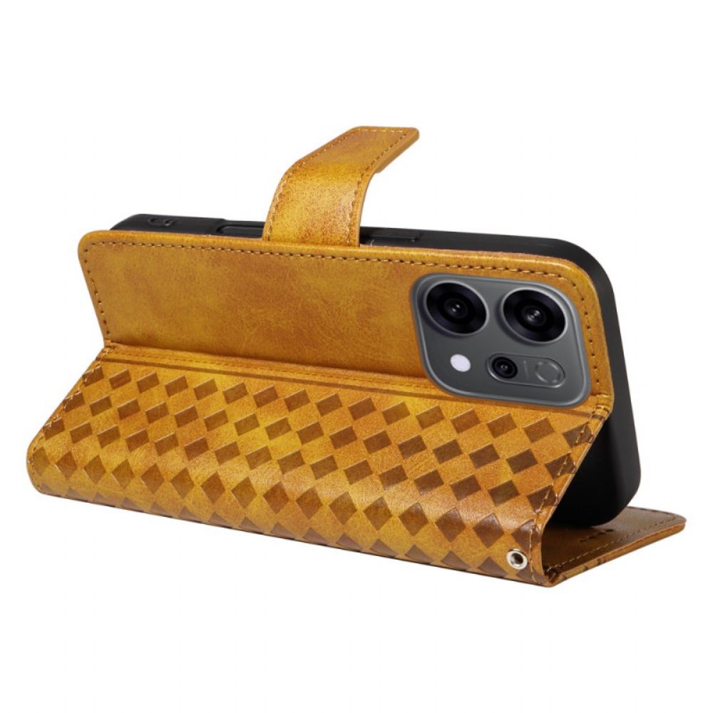 Leren Hoesje Voor Oppo Reno 14 5g Diamanten Rand