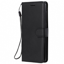 Flip Case voor Samsung Galaxy A21s Met Ketting Leren Bandeffect